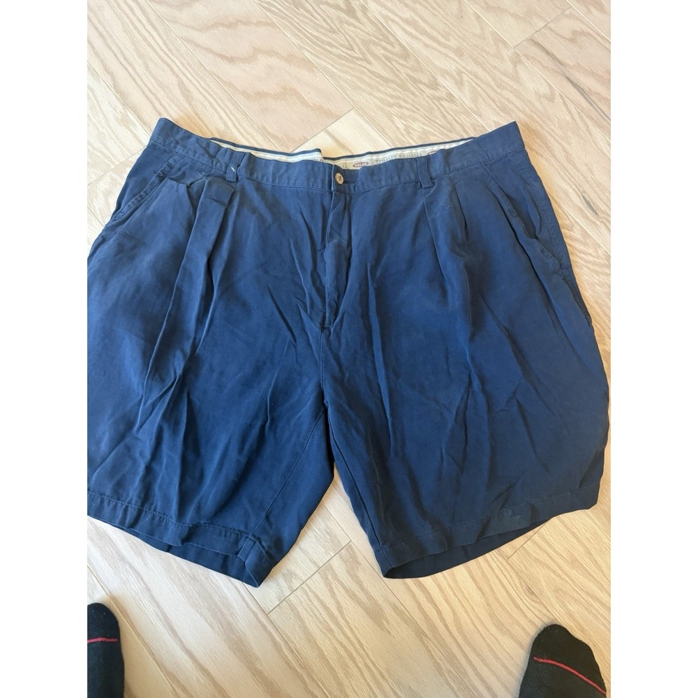 Tommy Bahama Mens Shorts 44 100% Silk Navy Blue Pleated Relax Vintage